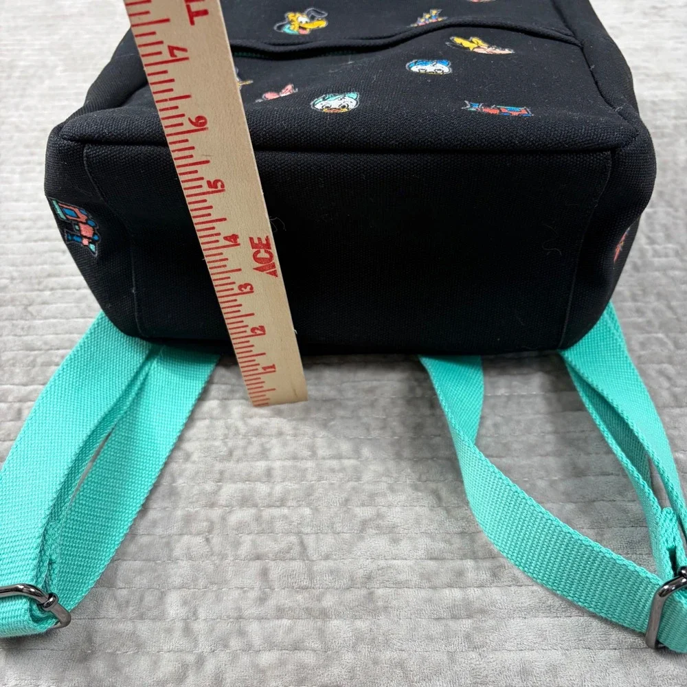 Disney‎ Parks Loungefly Mini Backpack Embroidered Character Icons Black Teal